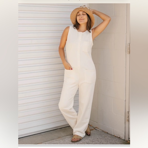 Smash + Tess Pants - Smash + Tess Ivory “Louisa” Jumpsuit